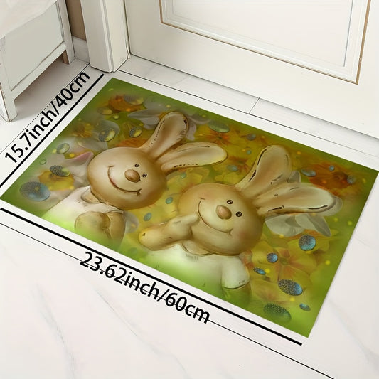 Colorful Rabbit Pattern Area Rug for Home Decor