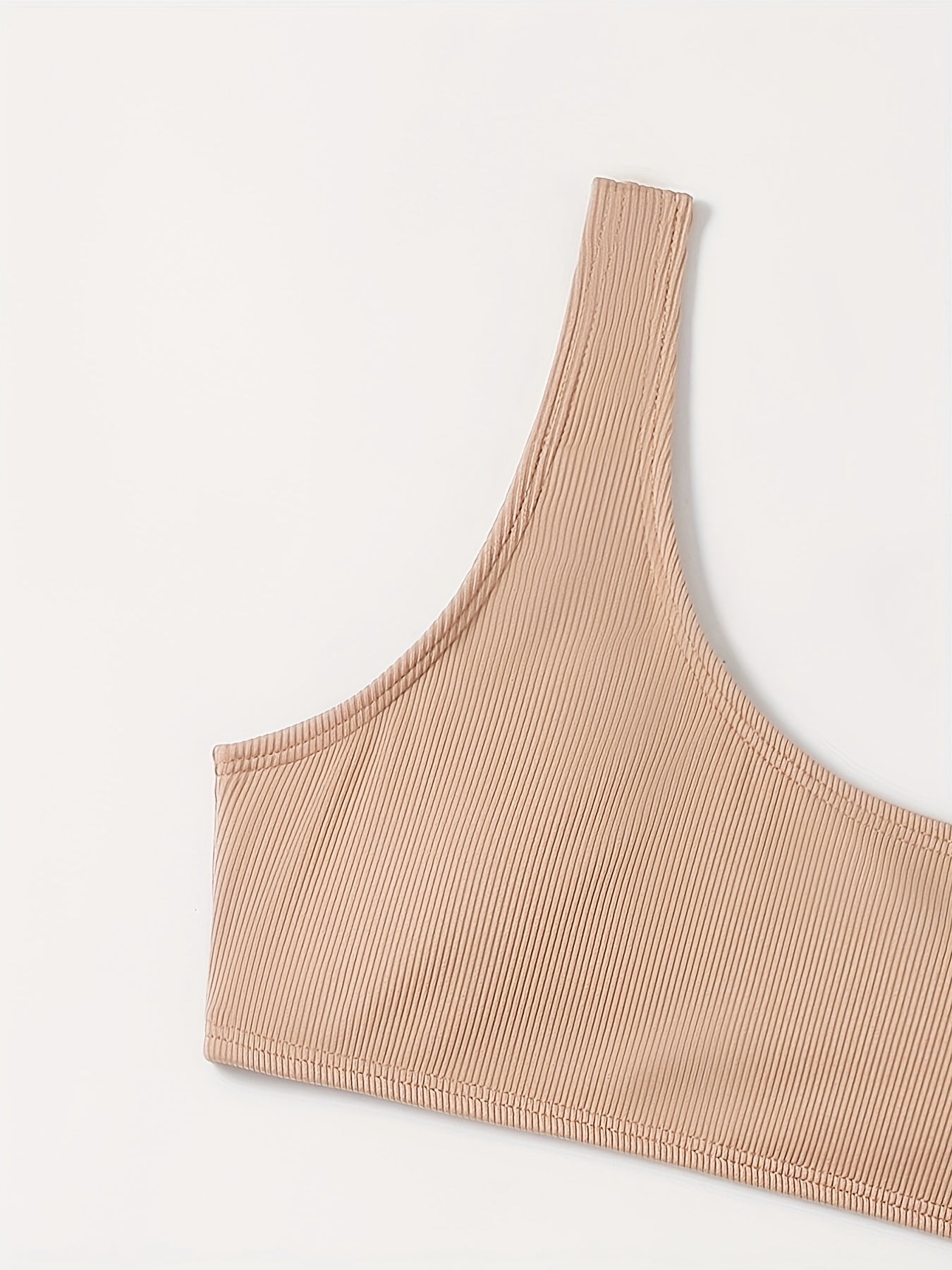 Girl's Ribbed Bikini Set One Shoulder Tank Top & Briefs