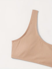 Girl's Ribbed Bikini Set One Shoulder Tank Top & Briefs