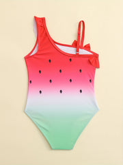 Girls Strawberry Off Shoulder Swimwear Quick Dry Sleeveless Suit Kids Summer