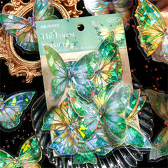 20pcs Gilded PVC Large Sticker Bag Butterfly Shadow Trail Series Retro Guka