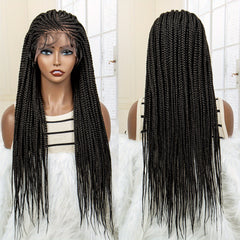 Knotless Long Box Braid Hair Wigs Synthetic Fiber Lace Front Hair Wigs For Women