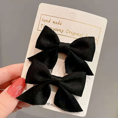2pcs Bow Hair Clip Princess Fabric Side Clip Hair Accessories For Baby Girls