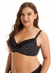 Bra Women's Ditsy Floral Print Mesh Medium Stretch Bra
