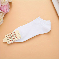 10 Pairs Women's Low Cut Ankle Socks Soft & Lightweight Solid Stockings