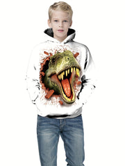 Scary Dinosaur Boys Hooded Sweatshirt for Kids