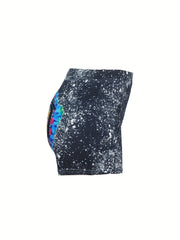 Letter Print Skinny Shorts for Women