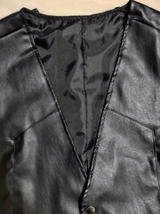 Men's Vintage Style Faux Leather Vest V-Neck Spring Fall