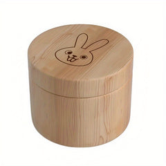 Wooden Tooth Storage Box Rabbit Keepsake for Teeth Rings Fetal Hair