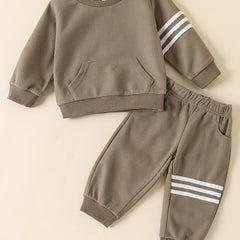 Boy's Casual Sports Suit Long Sleeve Tops & Pants Two piece Set