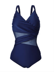 Mesh Criss Cross One Piece Swimsuit