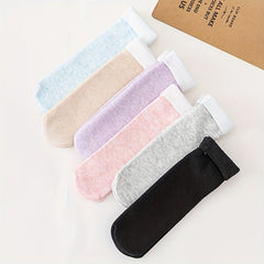 6 Pairs Comfy Fuzzy Crew Socks Women's Stockings & Hosiery