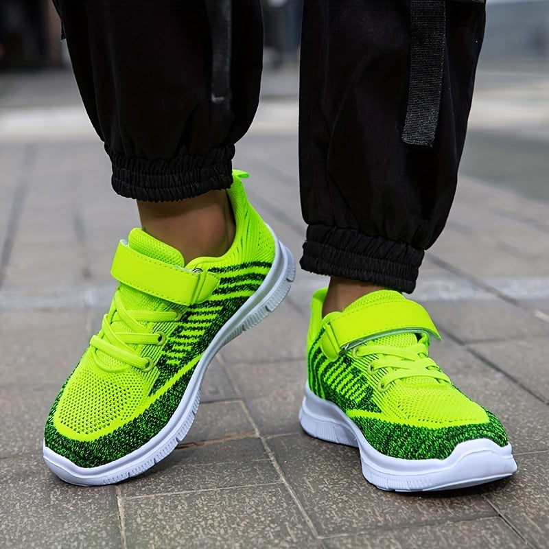 Kids Knit Sneakers with Fastener Athletic Shoes