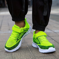 Kids Knit Sneakers with Fastener Athletic Shoes