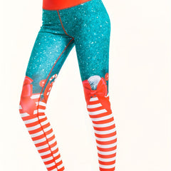 Christmas Print Fitness Yoga Pants Running Workout Sports Leggings