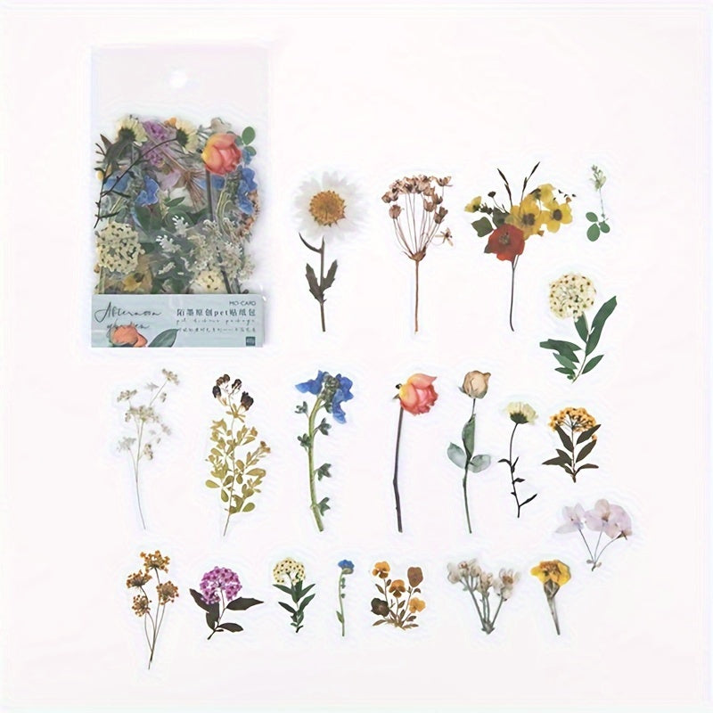 40pcs PET Sticker Plant Flower Diy Journal Diary Decoration