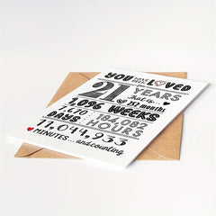 21st Birthday Card for Women - Happy 21st Birthday Decorations - 21 Years Loved