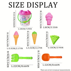 Kids Beach Toy Set: Bucket, Shovel, Ice Cream Molds - Fun Boys & Girls