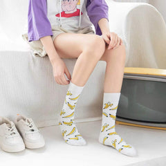 Banana Print Cotton Socks for Women