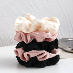 5pcs Satin Hair Tie Large Scrunchie Ponytail Hair Rope Solid Hair Accessories