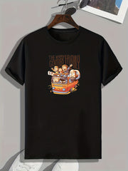 Happy Family Print Men's Comfy T shirt for Outdoor Summer