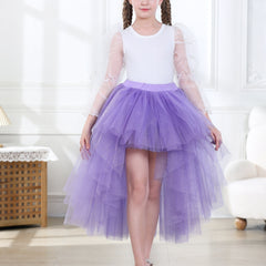 Girls High Waist Steampunk Gothic Tutu Skirt For Party Dance