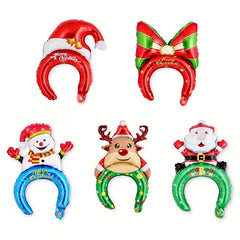 10pcs Christmas Party Headdress Aluminum Balloon Set
