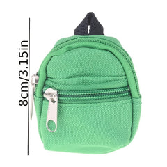 Mini Canvas Backpack Schoolbag for Doll House