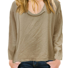 Casual Blouse Women's Solid Long Sleeve Stretch Top