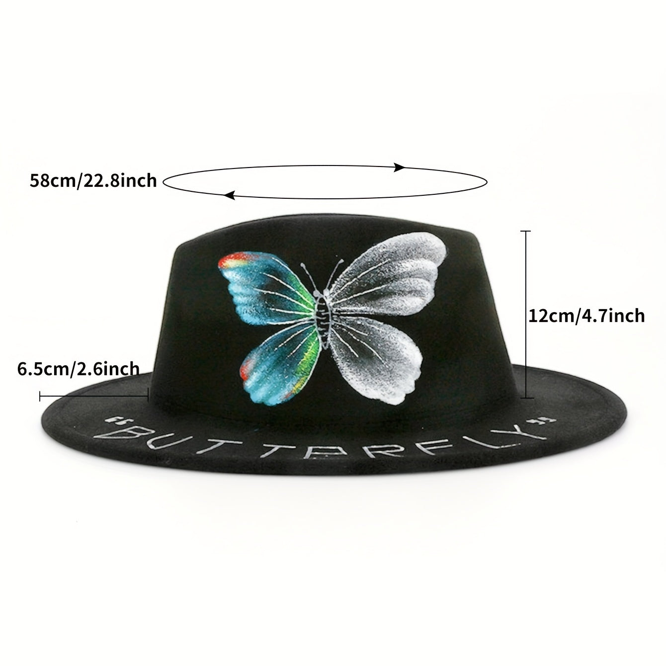 Hip Hop Fedora Cap Flag Butterfly Pattern Jazz Hat Cotton Patriotic Felt