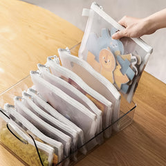 Transparent A4 Zipper File Bag Office Mesh Folder 5pcs pack