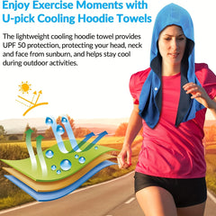 Cooling Hooded Towel UV Protection Quick Drying Absorbent Towel Camping Workout