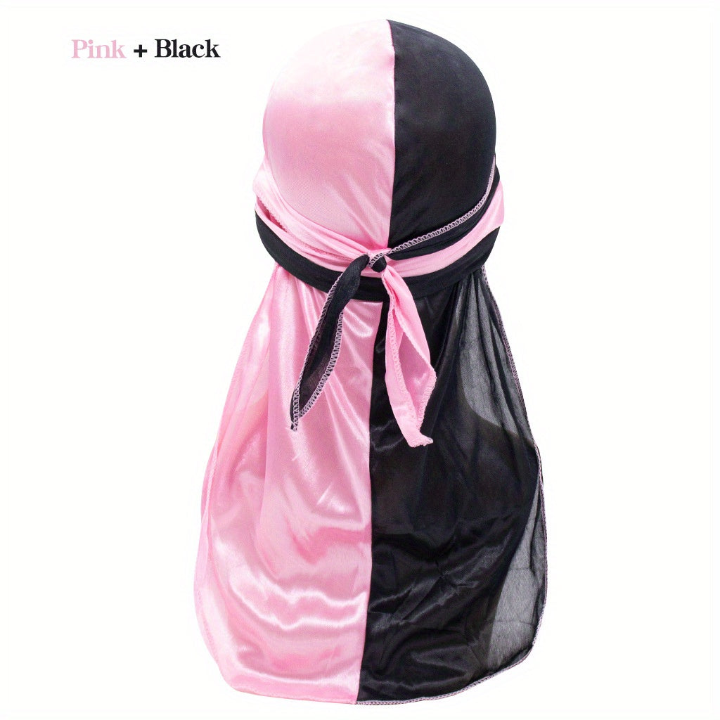 Silk Satin Braided Pirate Hat Long Tail Durag Turban