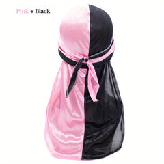 Silk Satin Braided Pirate Hat Long Tail Durag Turban