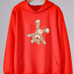 Girls Cartoon Bear Hooded Sweatshirt for Spring/Autumn