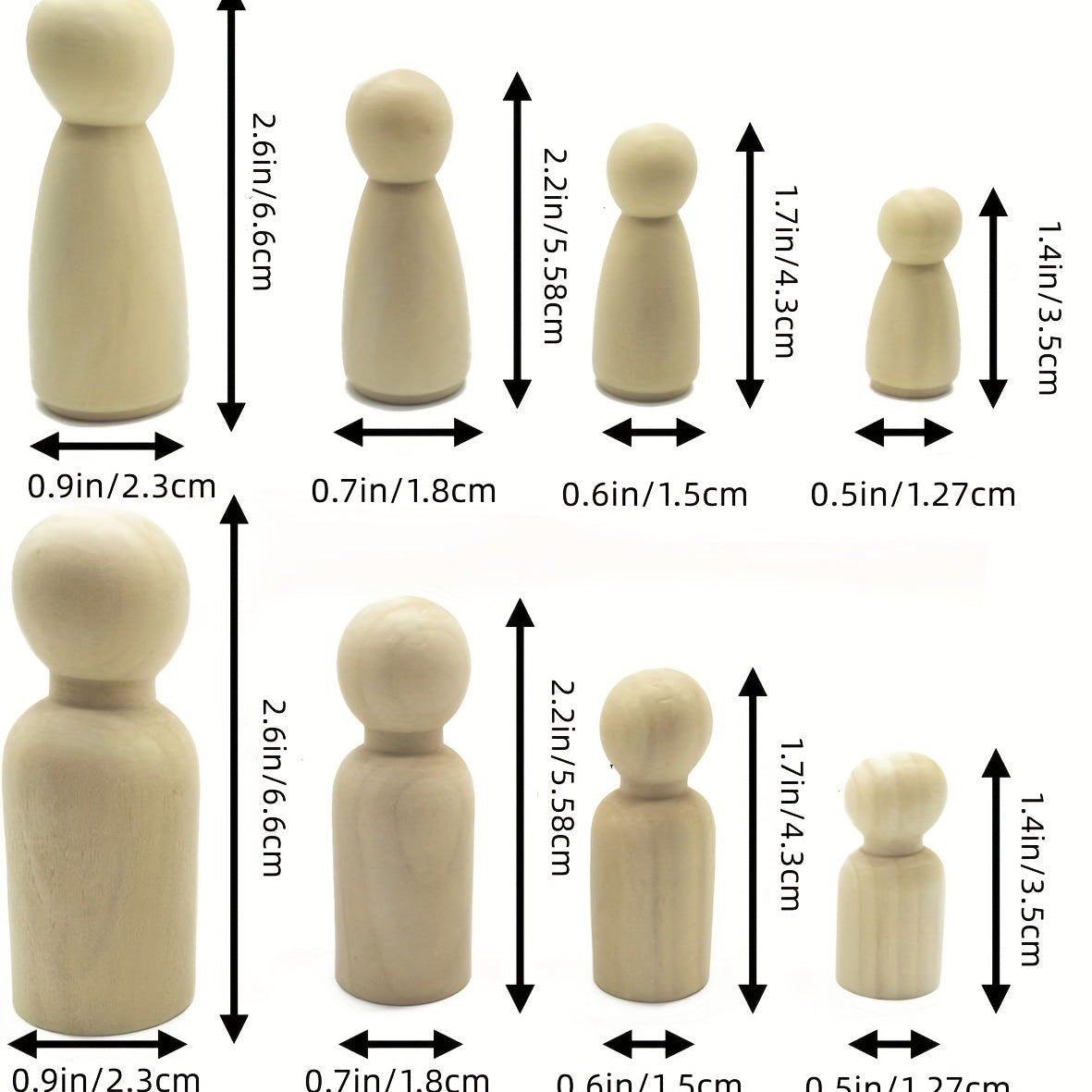 16PCS Wooden Doll Bodies for Arts & Crafts Toys Games