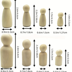 16PCS Wooden Doll Bodies for Arts & Crafts Toys Games
