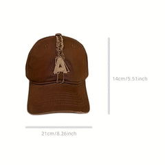 Spring Letter A Embroidery Soft Top Baseball Cap