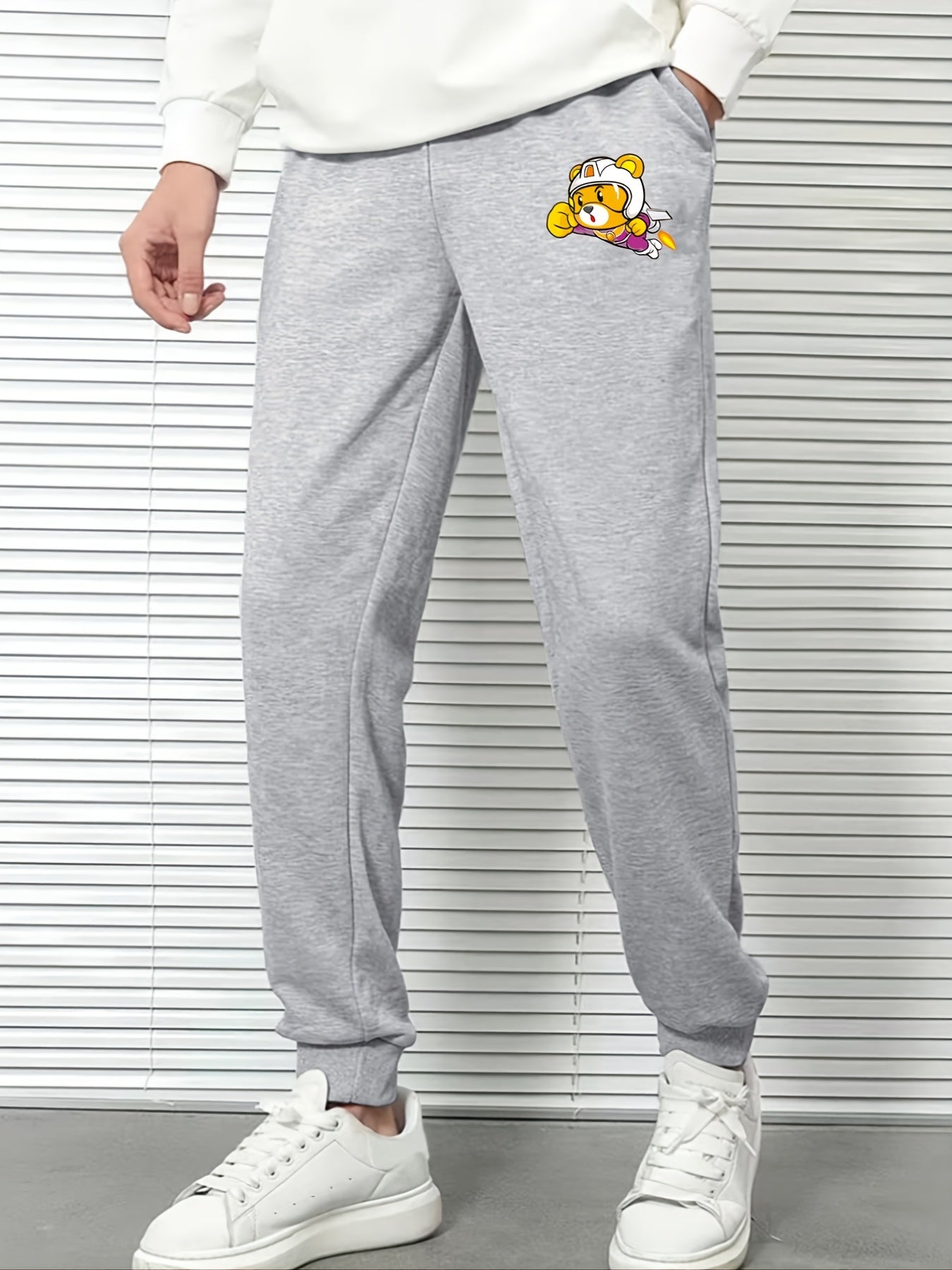Bear Print Men's Casual Sweatpants