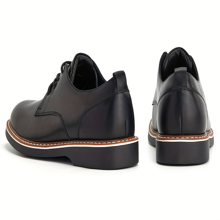 Men's Derby Shoes Lace up Front Superfine Fiber Leather Dress Shoes For Men
