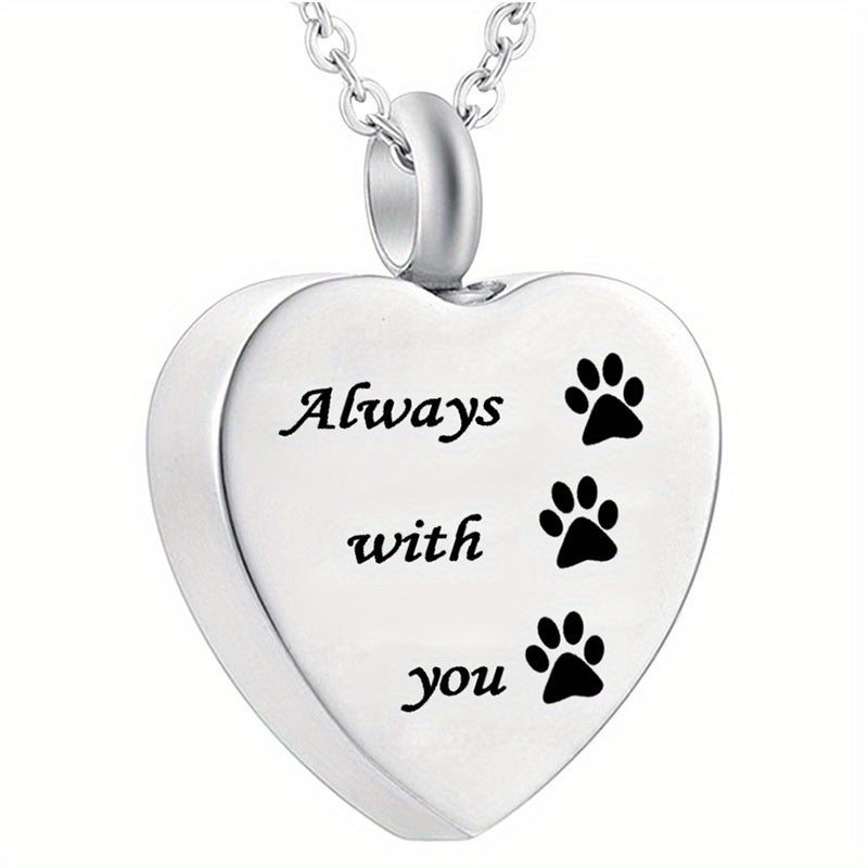 Pet Memorial Necklace Heart Pendant Cremation Urn for Ashes Keepsake