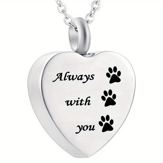 Pet Memorial Necklace Heart Pendant Cremation Urn for Ashes Keepsake