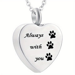 Pet Memorial Necklace Heart Pendant Cremation Urn for Ashes Keepsake