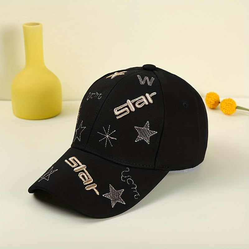 Star Embroidery Baseball Cap Adjustable Couple Dad Hats