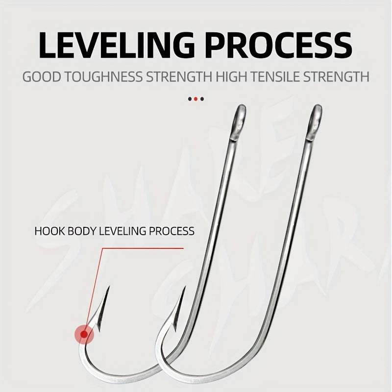 10pcs 34007 Stainless Steel Fishing Hook Long Straight Shank Hook