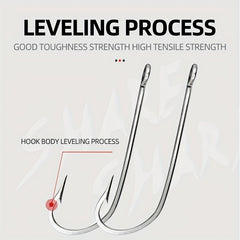 10pcs 34007 Stainless Steel Fishing Hook Long Straight Shank Hook