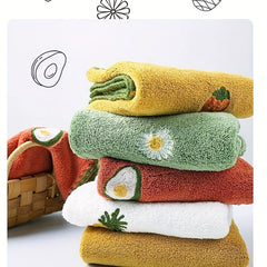 Embroidered Square Towel Hangable Absorbent Towel Skin Friendly Soft Square