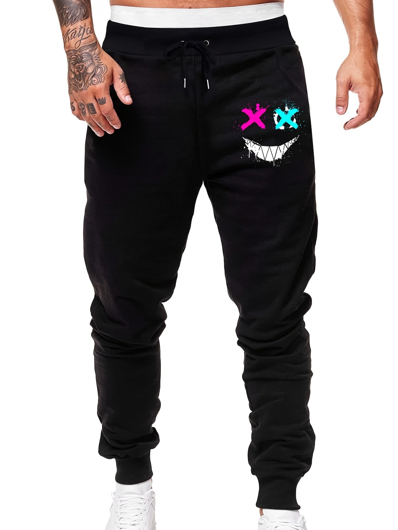 Men s Personality Print Casual Drawstring Stretch Comfort Sweatpants