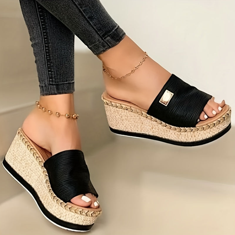 Women's Platform Wedge Sandals Non Slip Slides Shoes