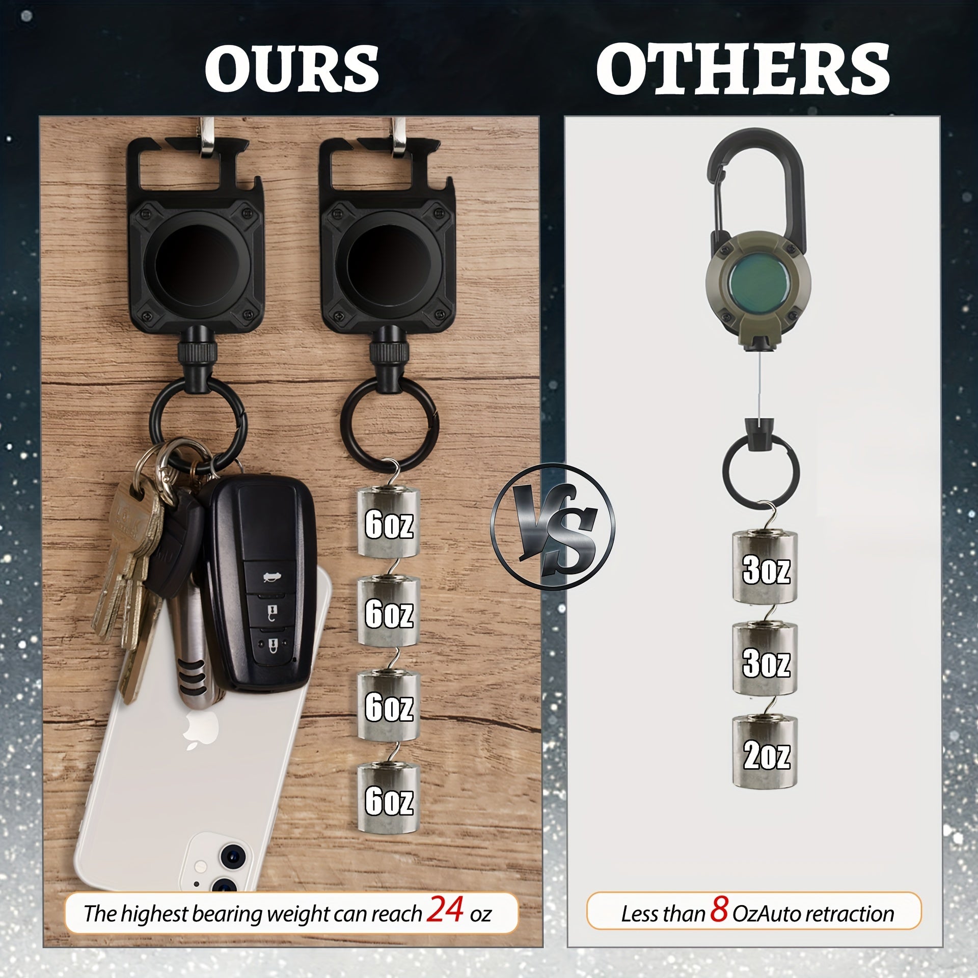 Retractable Key Chain Keyring For Outdoor Sports